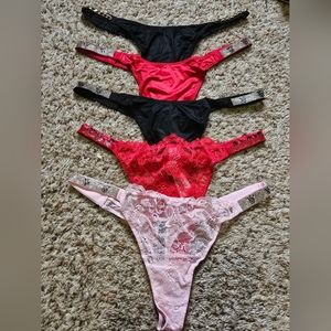 Victoria Secret 5 Shine Strap Thong Large Nwt